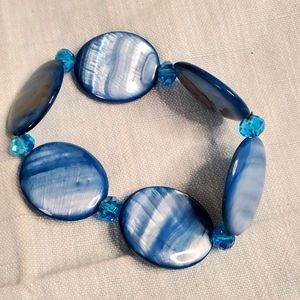 Gorgeous natural stone Agate blue bracelet